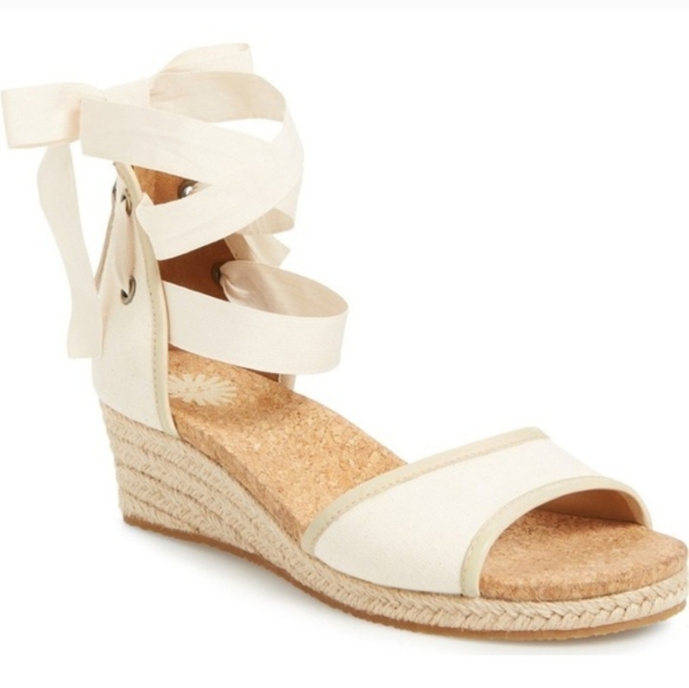 UGG Australian Amell Cream Wedge Sandal- Women’s Size 11*